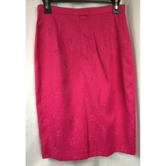 Bergamo By EBI Woman's Floral Skirt Straight Lined Back Zip Pink Size 4 - Picture 3 of 6